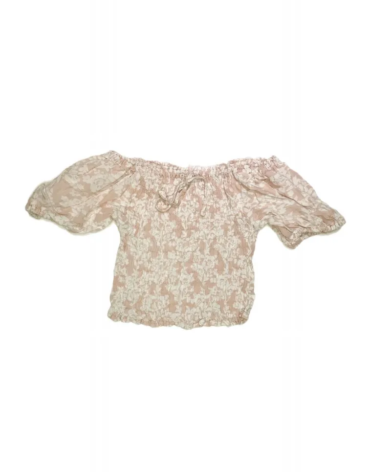 Fairy Coquette Crop top Wanita white pink photo 1
