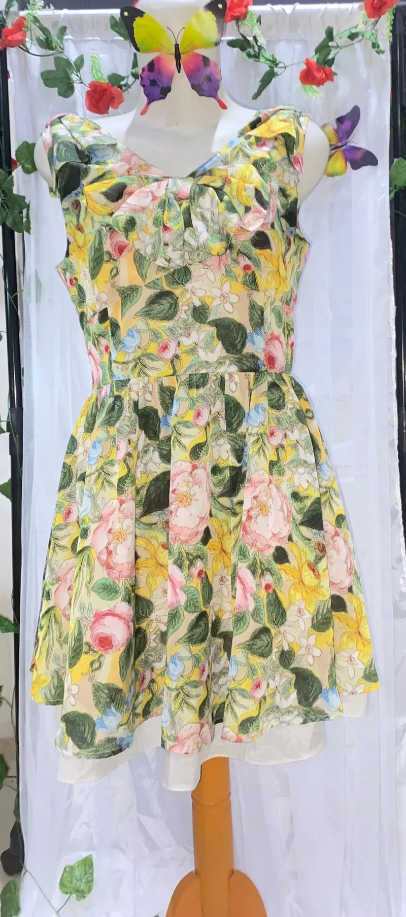 Fairy Coquette Summer dress Wanita multicolor green photo 1