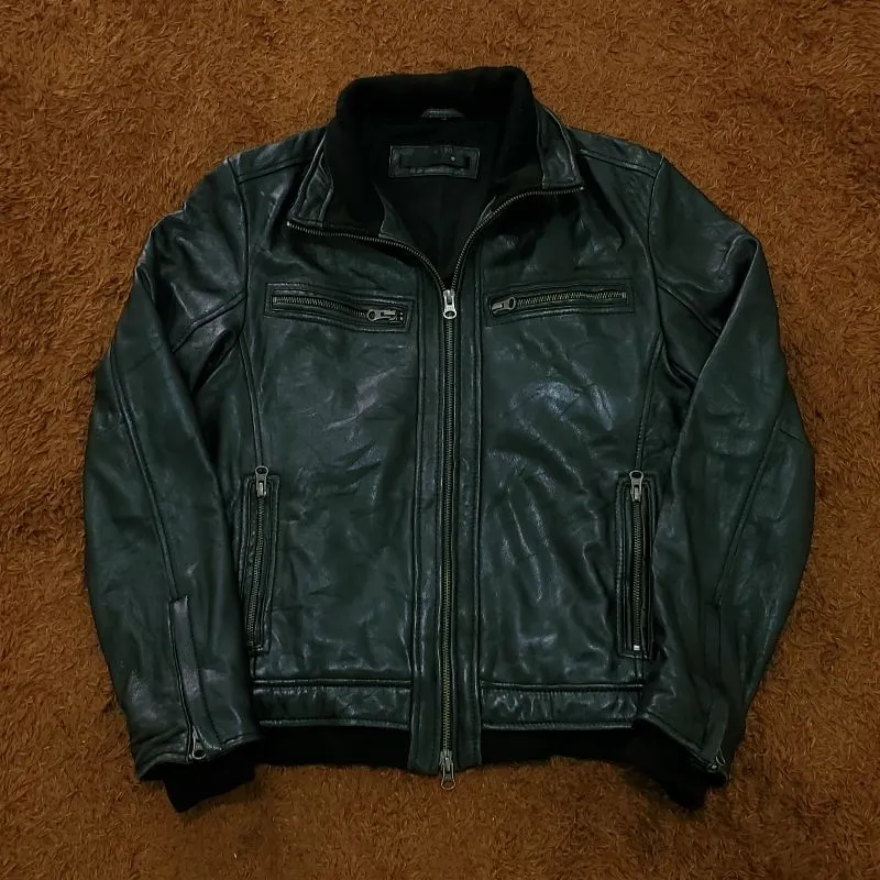 Casual Leather jacket Pria black photo 1