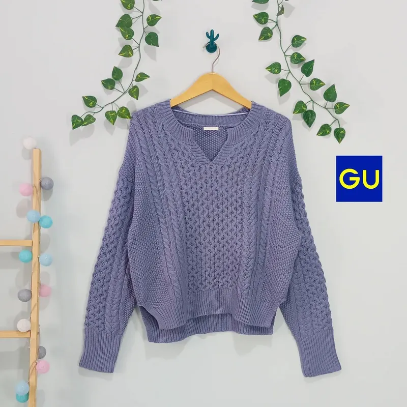 GU Crop Oversized Kepang Sweater Very photo 1