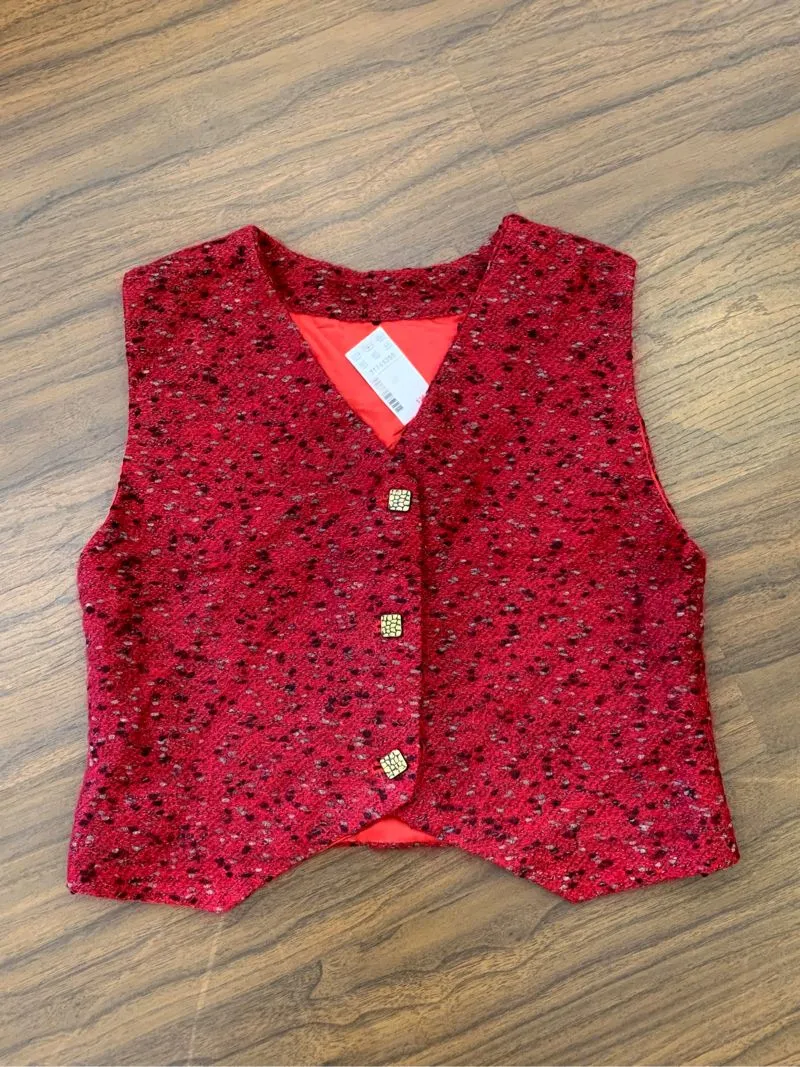 Vintage Y2K Vest Wanita red photo 1