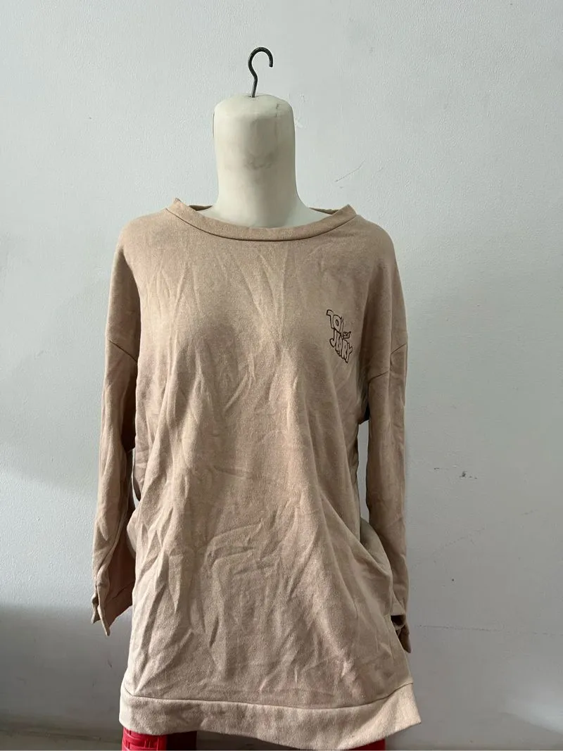 Casual Sweatshirt Wanita cream photo 1