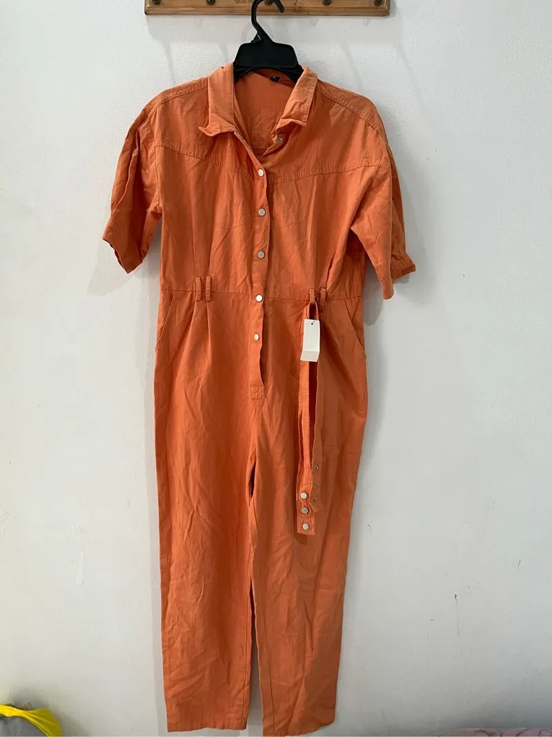Vintage Y2K Jumpsuit Wanita orange photo 1