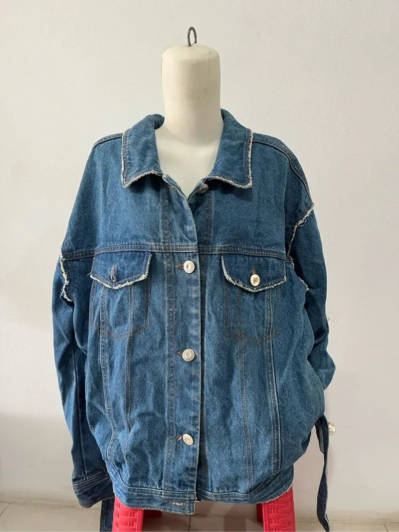 Vintage Streetwear Denim jacket Wanita navy photo 1