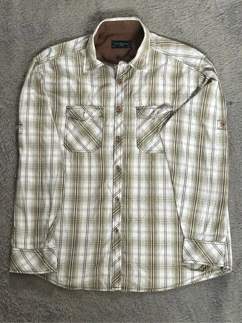 Casual Formal shirt Pria cream photo 1