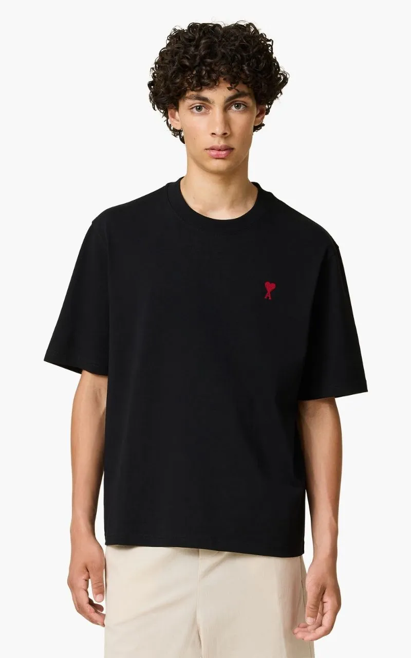 AMI Paris Casual T-shirt Pria black red photo 1
