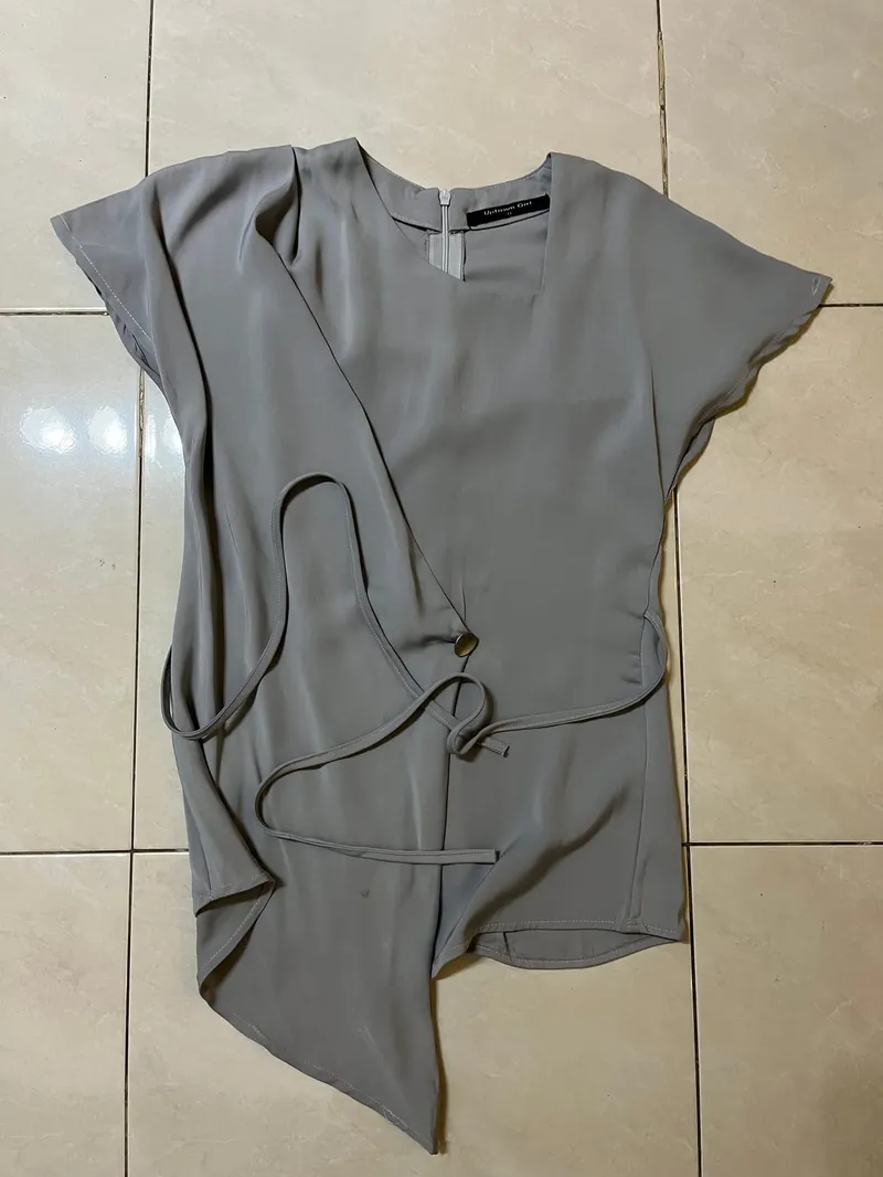 Luxury Minimalist Blouse Wanita blue photo 1