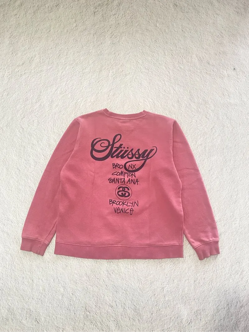 Stussy Streetwear Sportswear Sweatshirt Pria pink photo 1