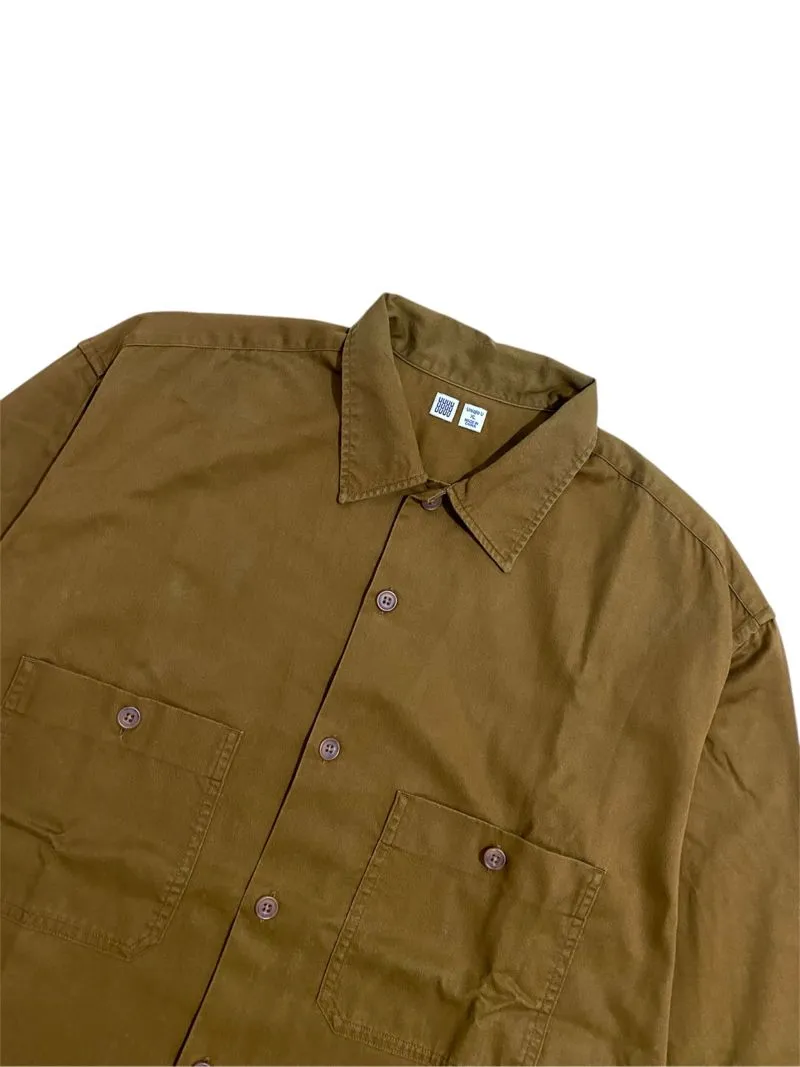 Uniqlo Minimalist Casual Formal shirt Pria brown photo 1