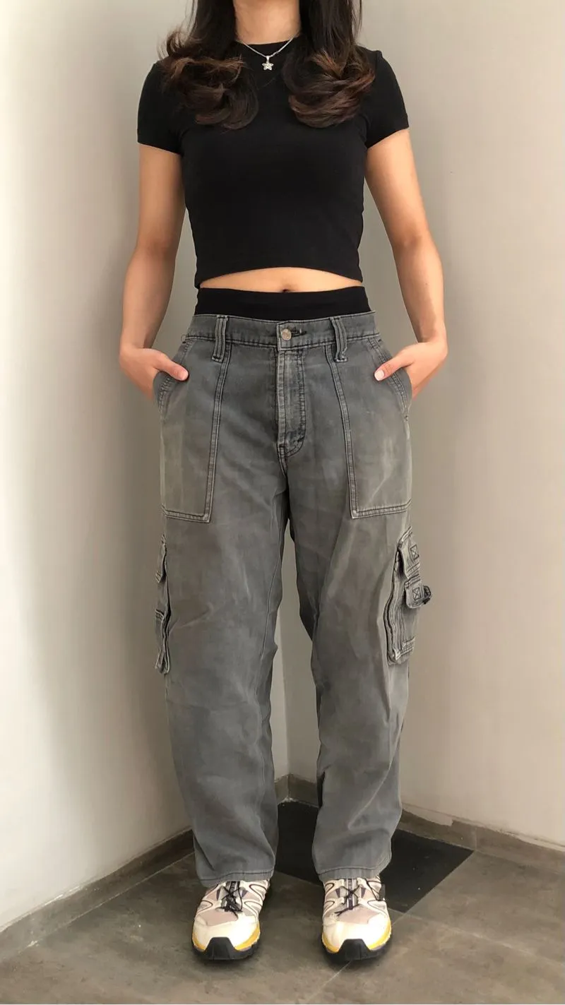 Streetwear Y2K Casual pants Pria gray photo 1