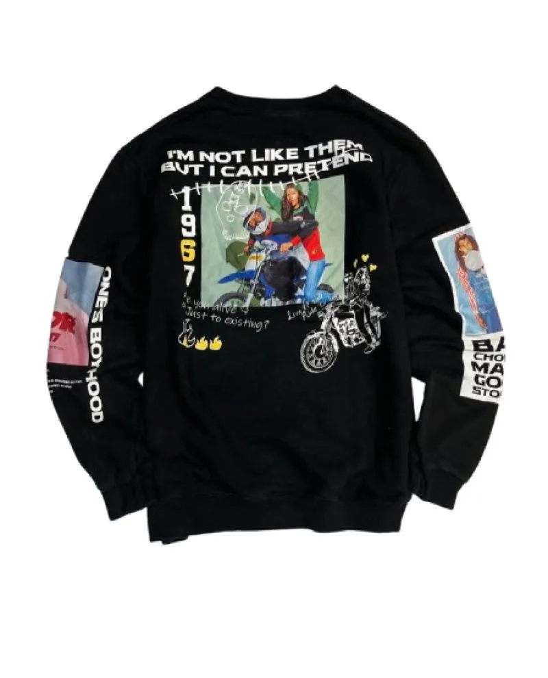 Y2K Sweatshirt Pria black photo 1