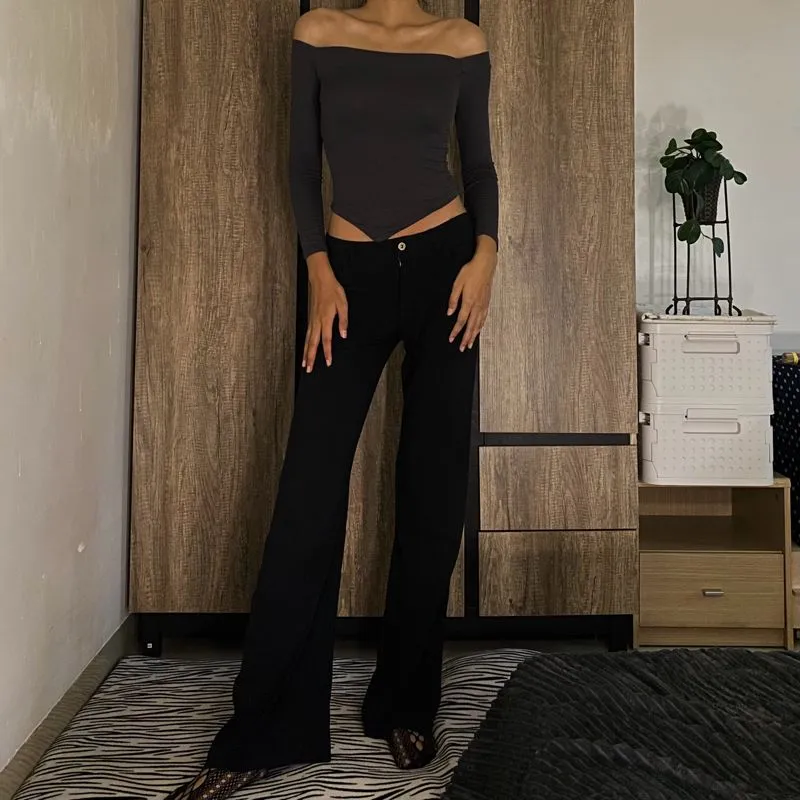 Y2K Crop top Wanita gray photo 1
