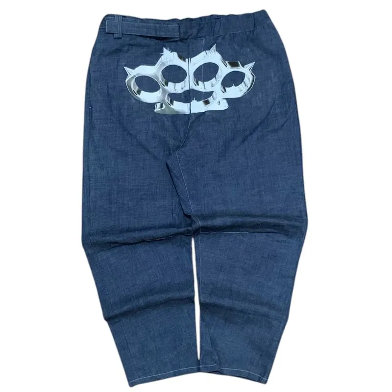Streetwear Y2K Jeans Pria navy photo 1