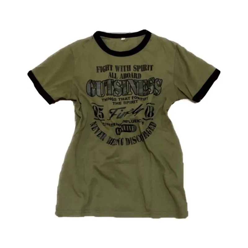 Streetwear Y2K T-shirt Wanita green black photo 1