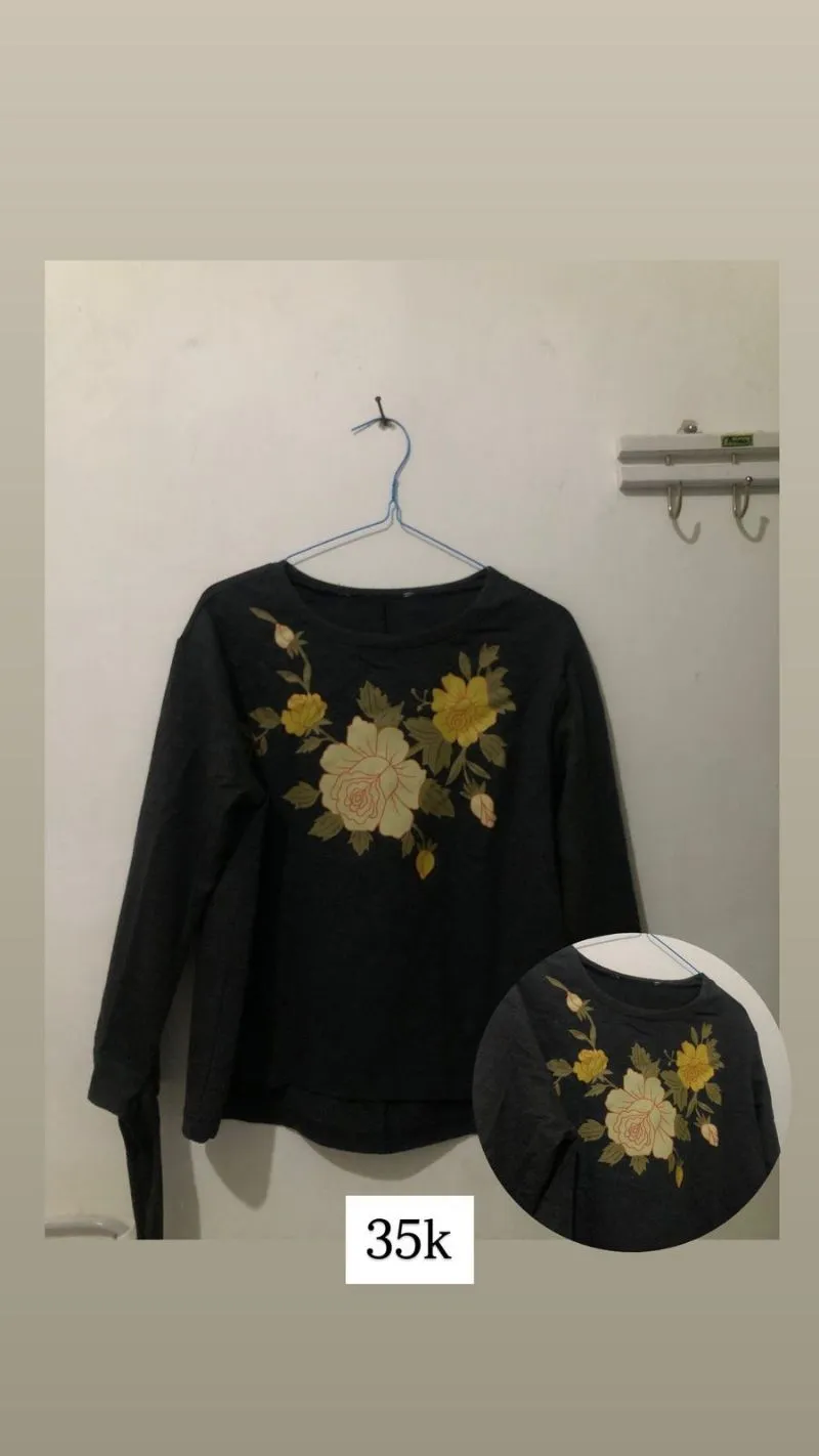 Streetwear Minimalist Sweatshirt Wanita black gray photo 1