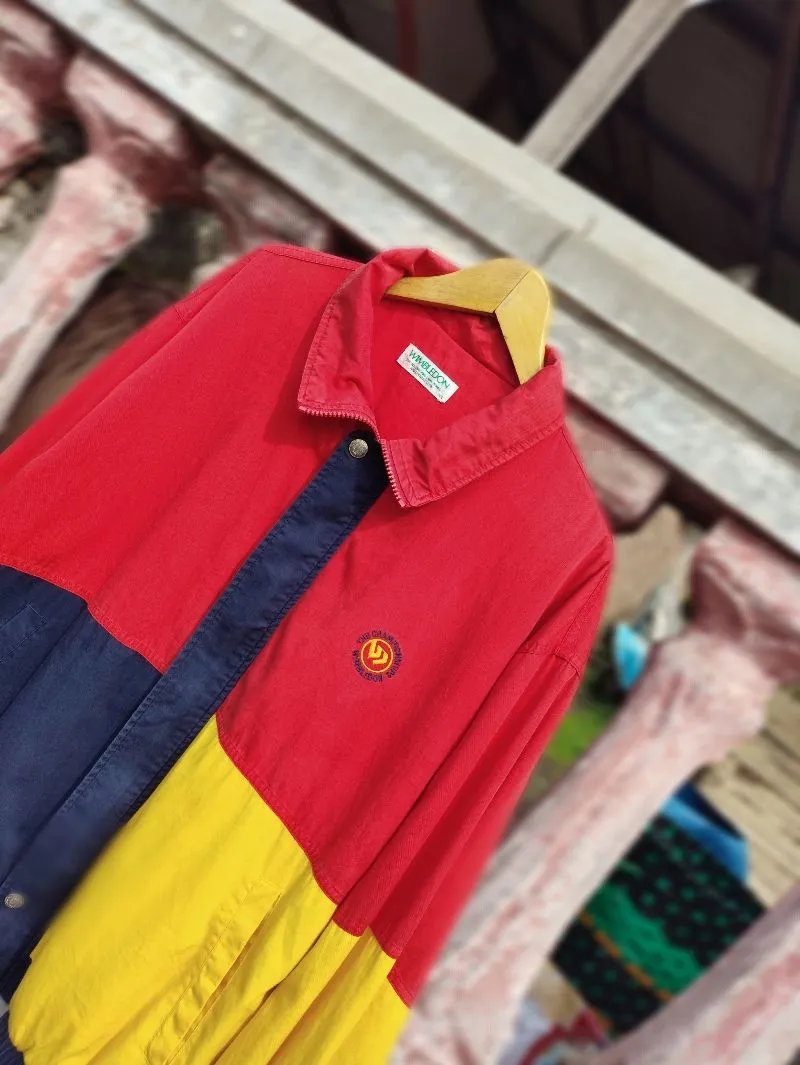 Vintage Y2K Track jacket Pria yellow red photo 1