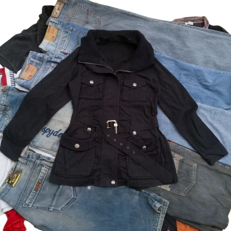 Vintage Streetwear Trench coat Wanita black photo 1