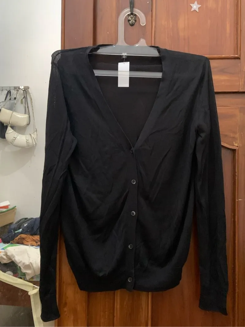 Uniqlo Minimalist Cardigan Wanita black photo 1