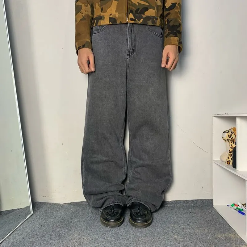 Streetwear Y2K Jeans Pria gray photo 1