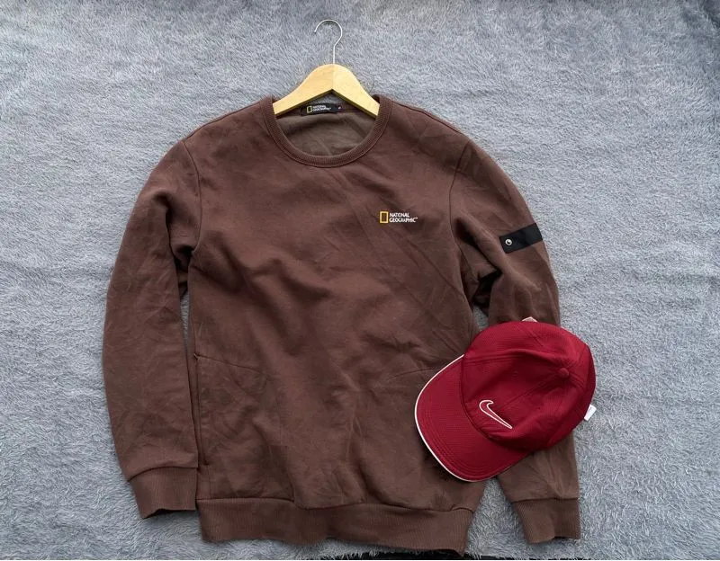 National Geographic Casual Sweater Pria brown photo 1