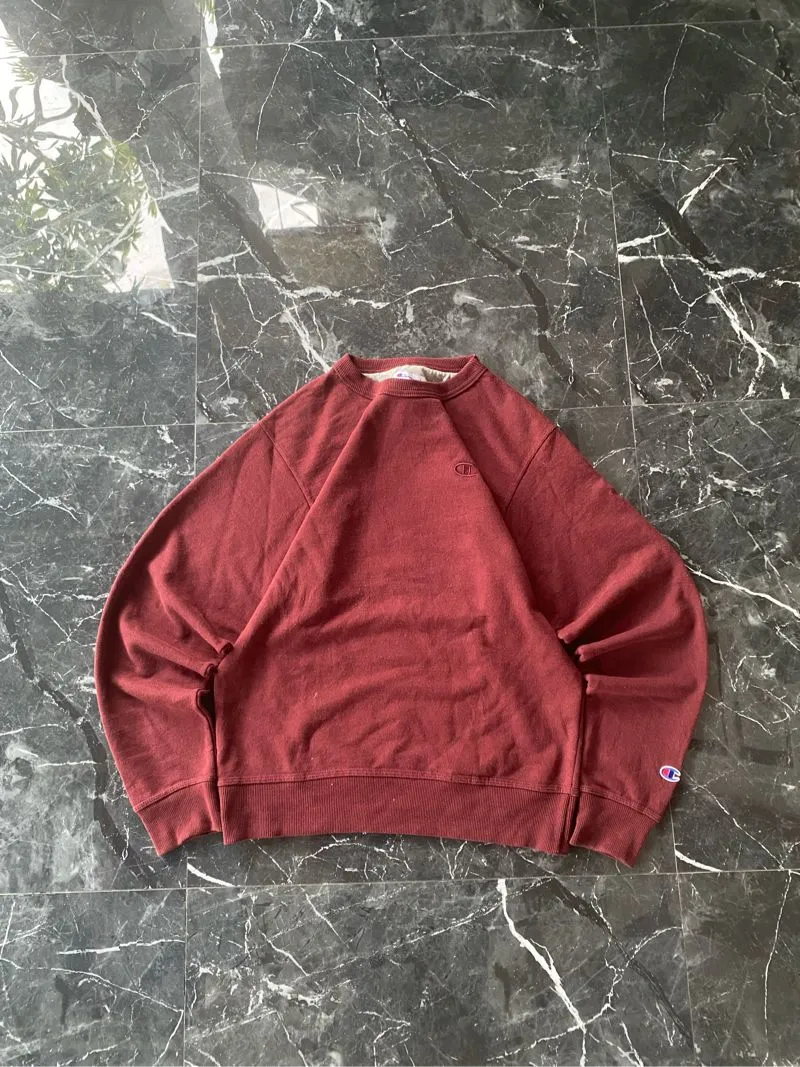 Champion Streetwear Casual Sweatshirt Pria burgundy red photo 1