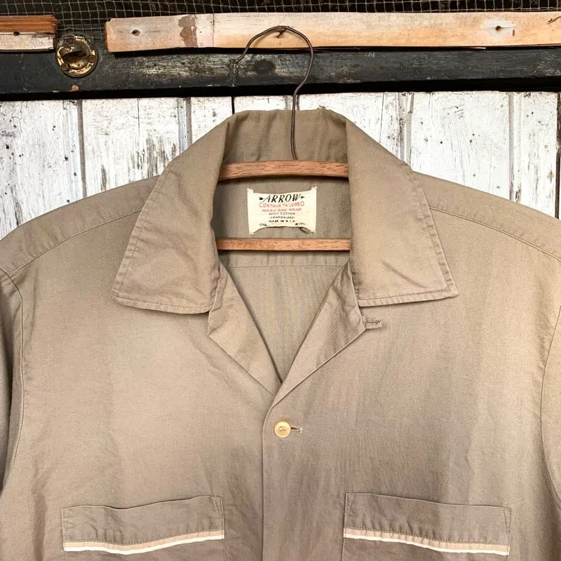 Vintage Formal shirt Pria tan brown photo 1