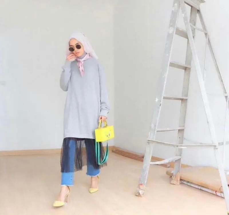 Casual Muslim Baju muslim Wanita black gray photo 1