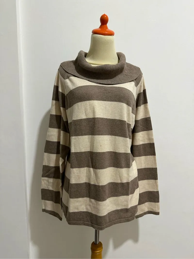 Vintage Casual Shirt Wanita cream brown photo 1