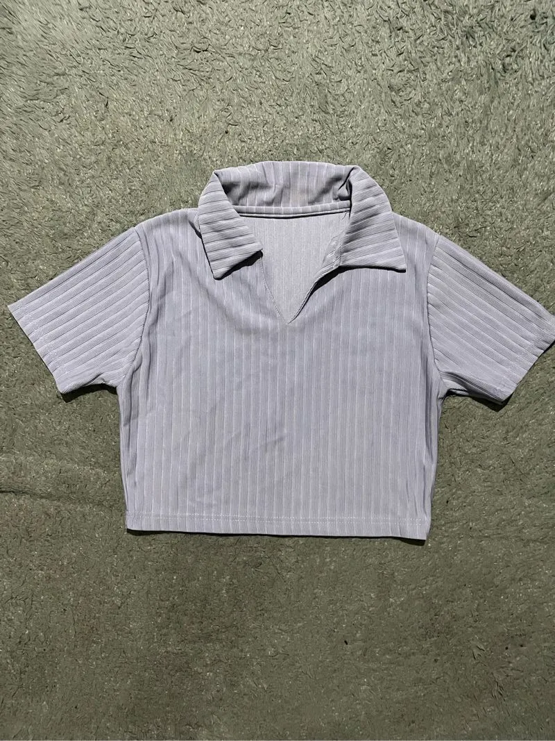 Casual Crop top Wanita purple photo 1
