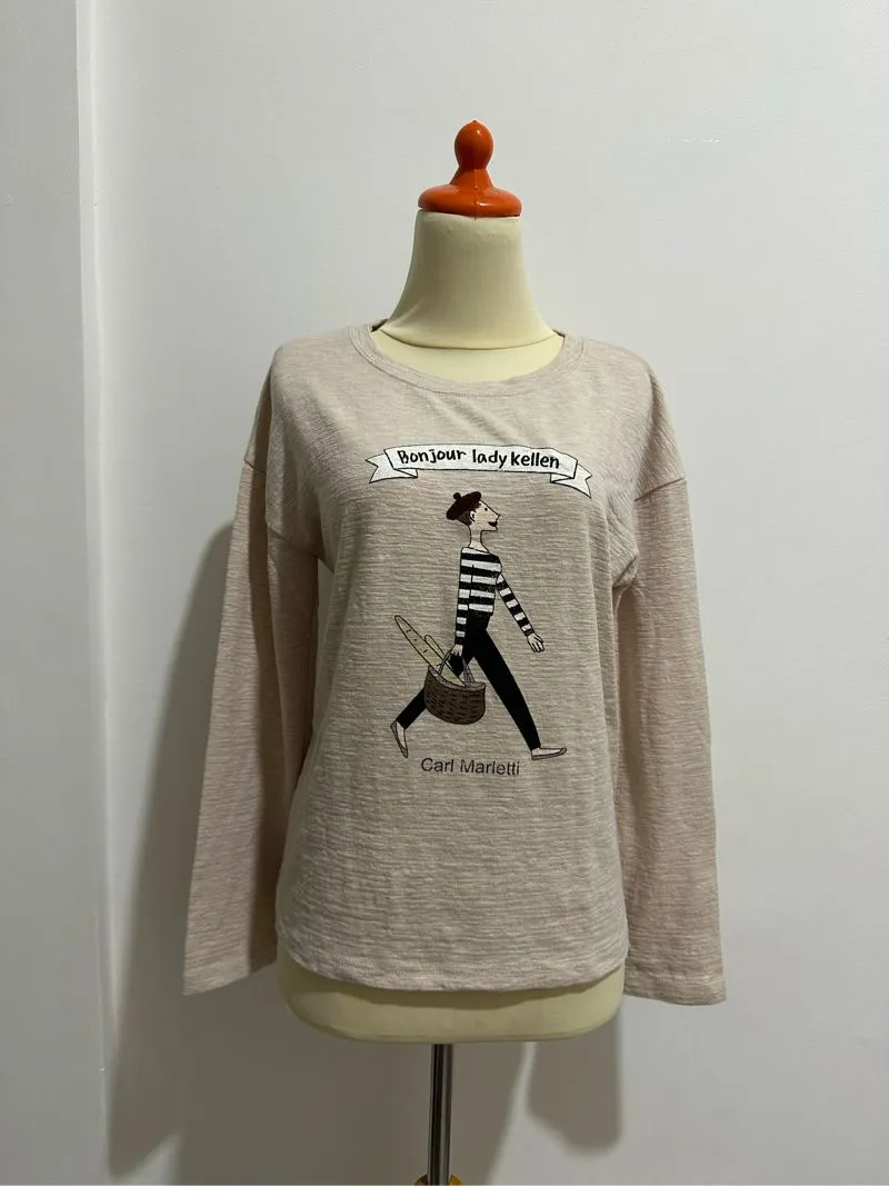 Vintage Casual Shirt Wanita khaki cream photo 1