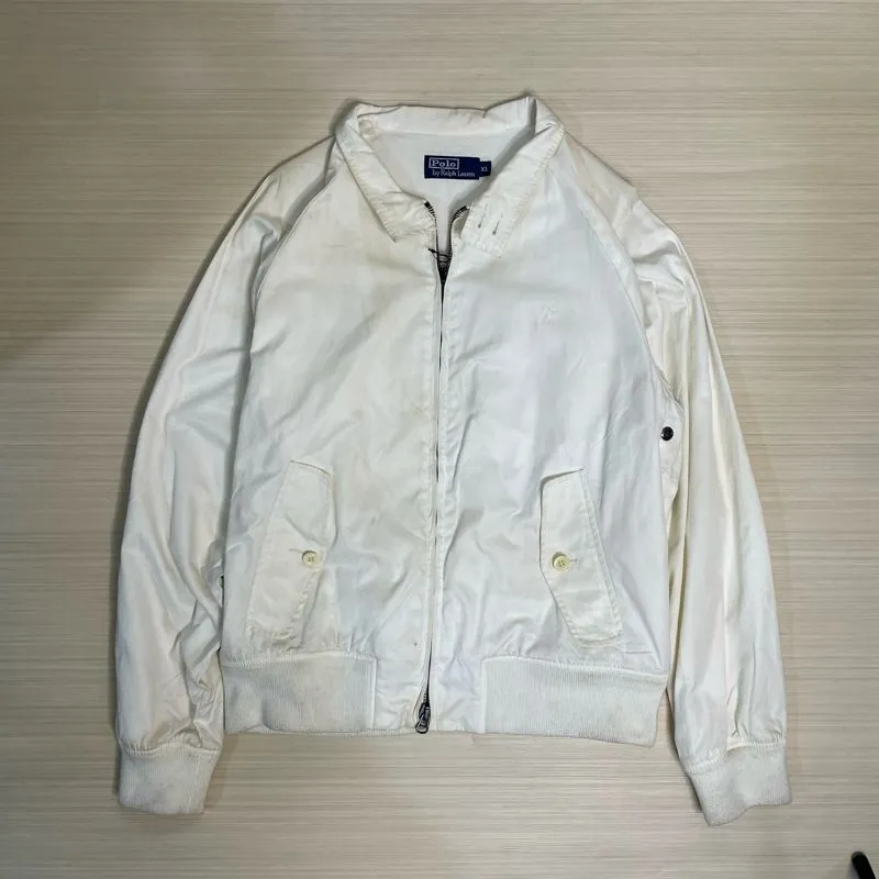 Polo Ralph Lauren Vintage Y2K Harrington jacket Pria white cream photo 1