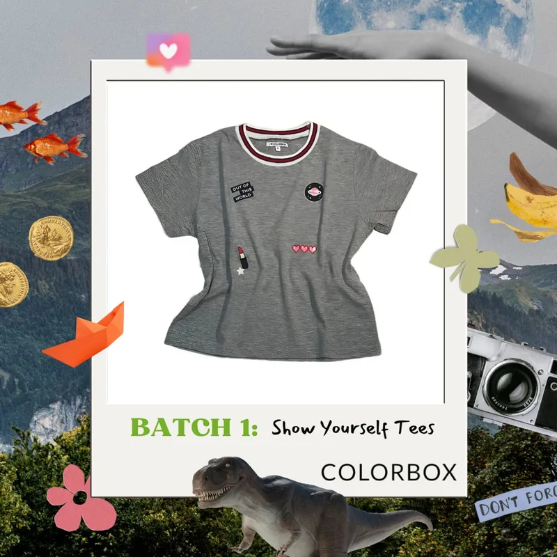 COLORBOX Minimalist Casual T-shirt Wanita gray photo 1