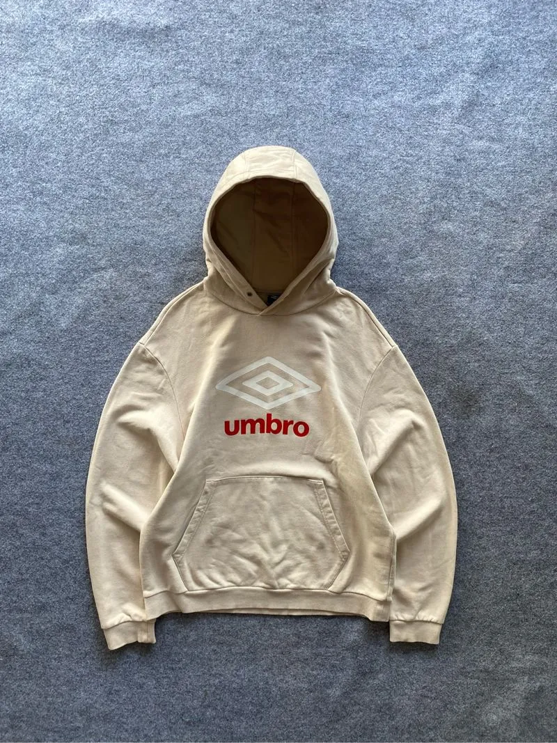 Umbro Vintage Streetwear Hoody Pria cream tan photo 1