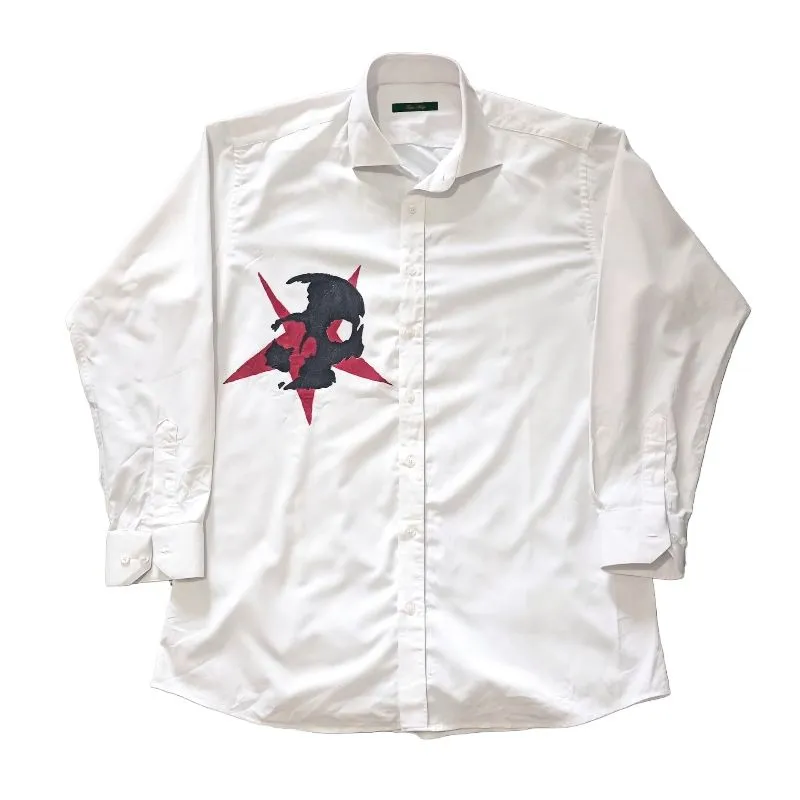 Japanese brand Y2K Reworked Formal shirt Pria white red photo 1