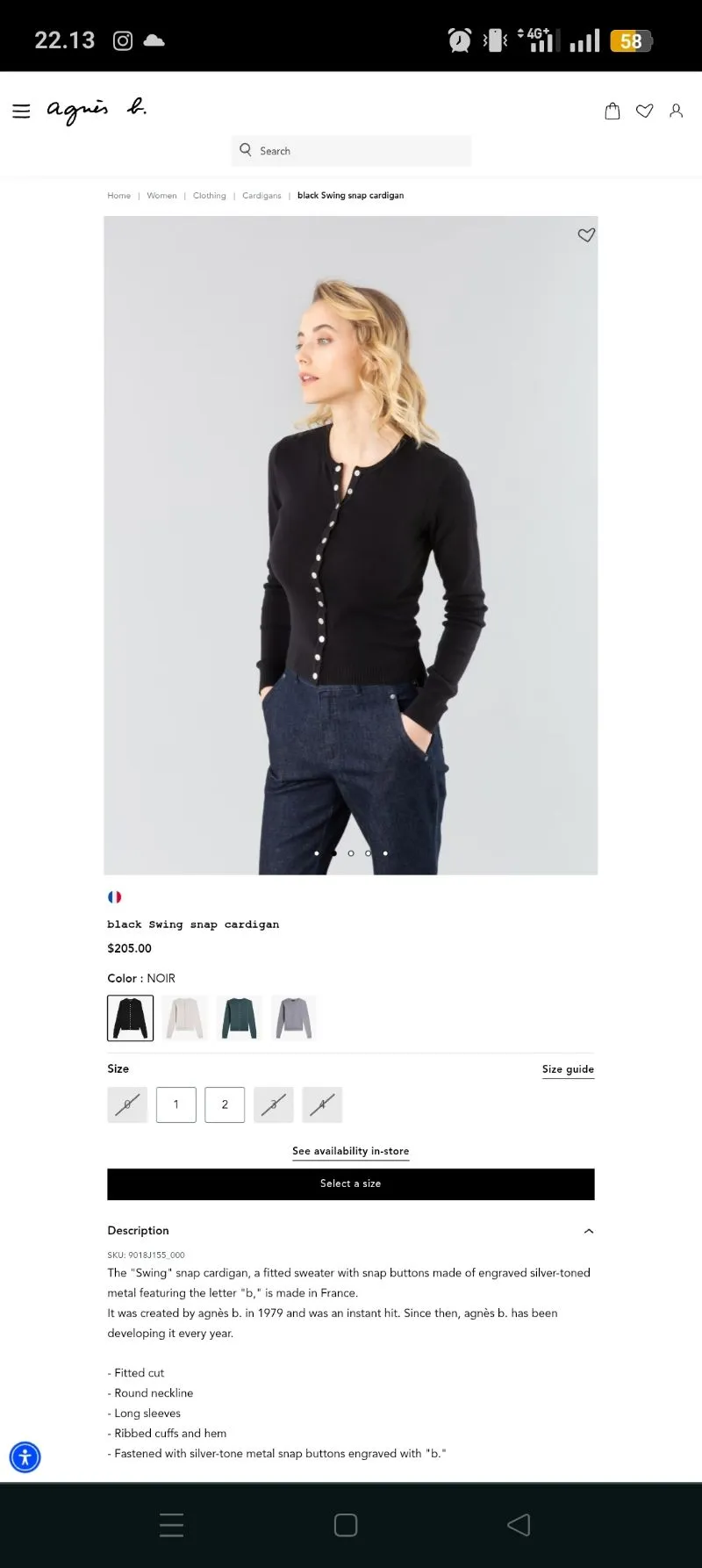 Agnès B Luxury Cardigan Wanita black photo 1