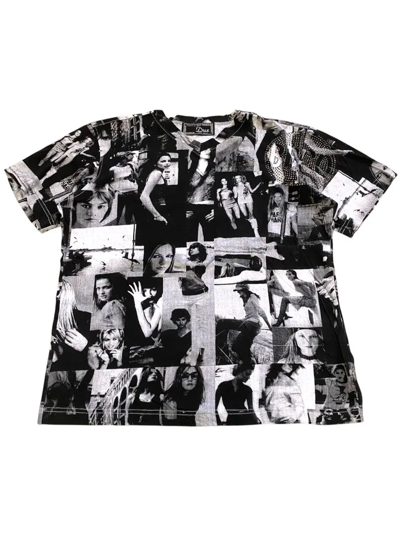 Y2K Avant Garde T-shirt Wanita white black photo 1