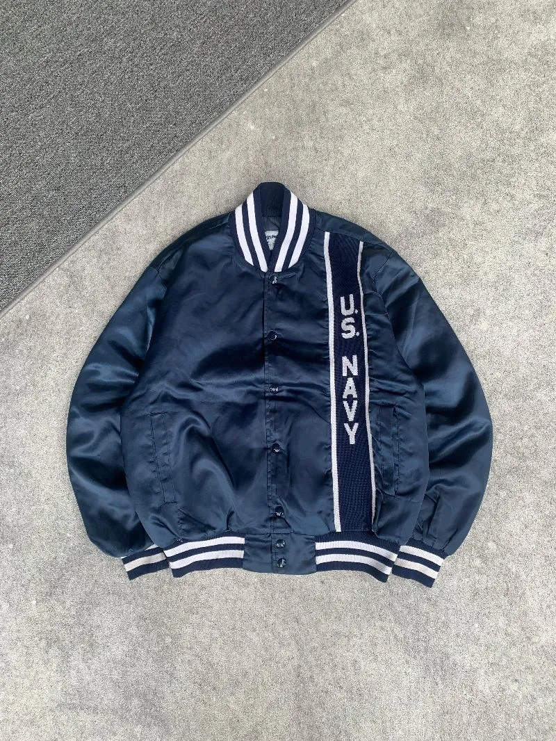 Made in USA Vintage Streetwear Varsity jacket Pria navy photo 1