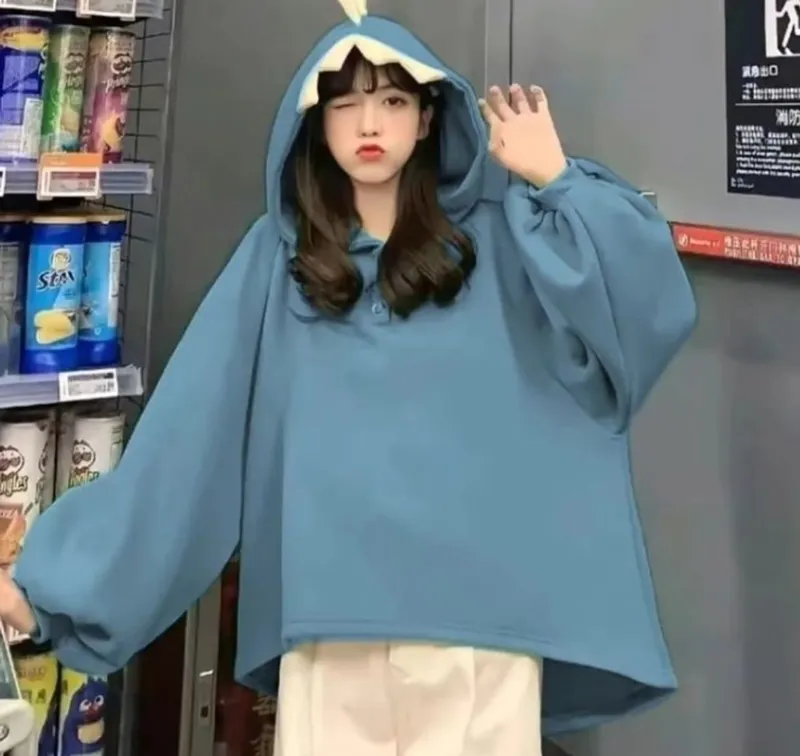 Streetwear Lolita Hoody Wanita gray photo 1