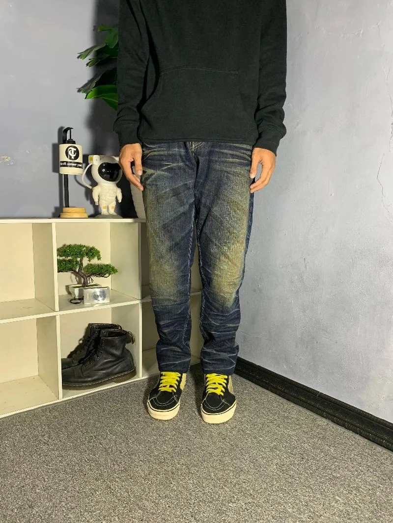 Vintage Streetwear Jeans Pria navy photo 1