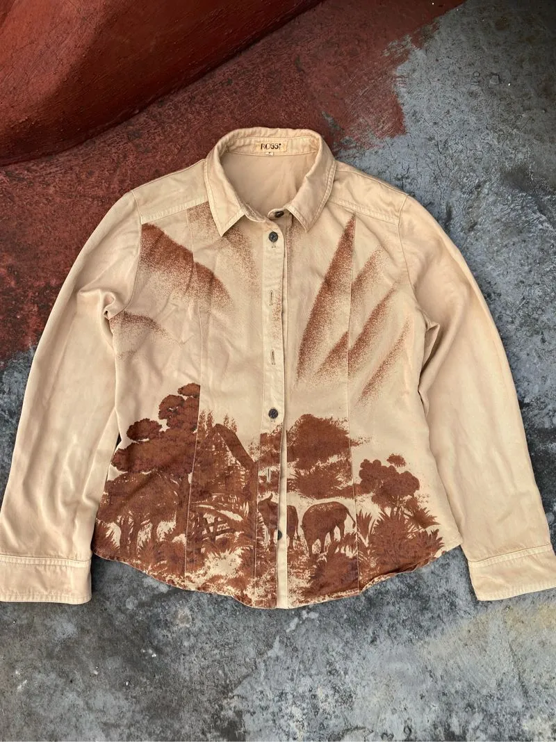 Vintage Streetwear Casual shirt Pria cream photo 1