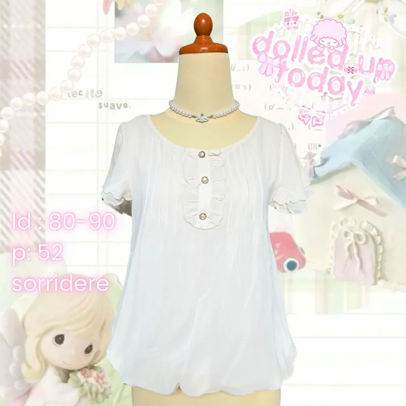 Sorridere Coquette Blouse Wanita white cream photo 1