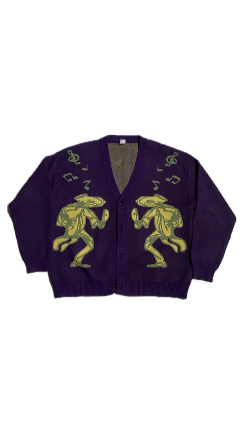 Streetwear Casual Cardigan Pria purple photo 1