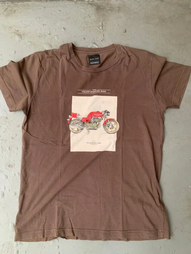 Zara Vintage T-shirt Pria brown photo 1