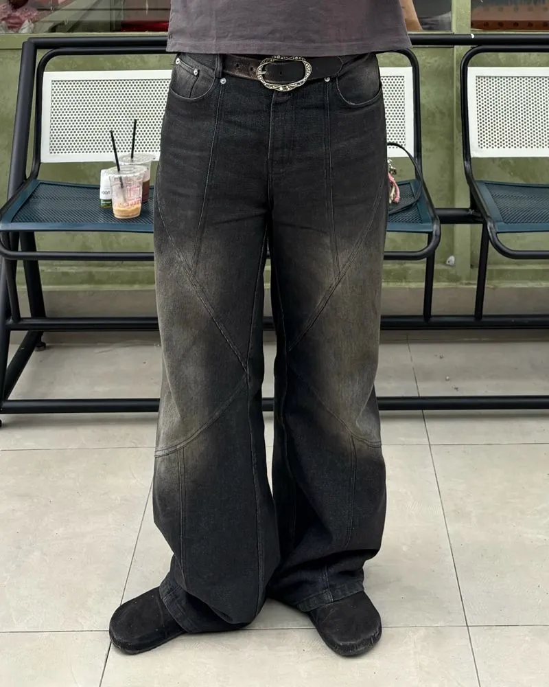 Streetwear Y2K Jeans Pria black gray photo 1