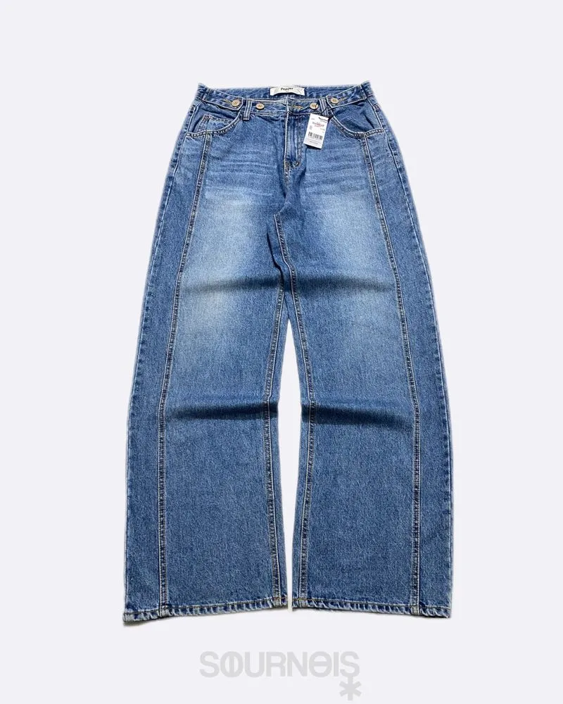 Japanese brand Vintage Streetwear Jeans Pria blue black photo 1