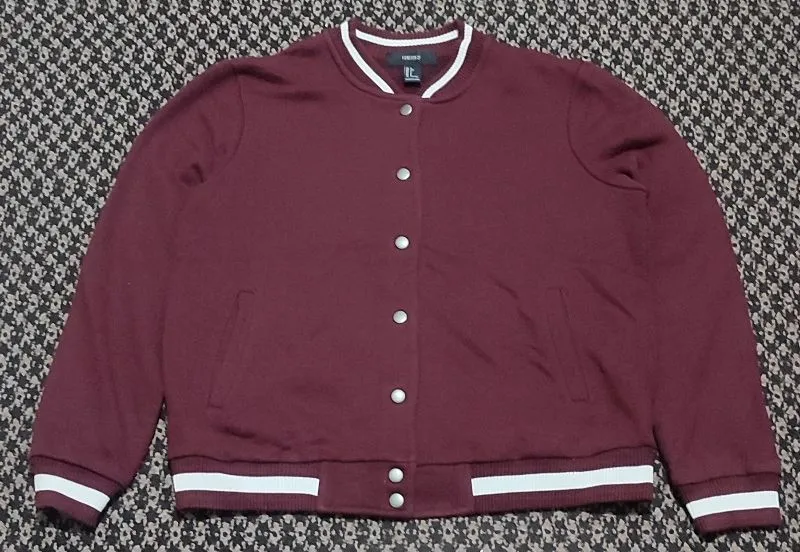 Forever 21 Casual Varsity jacket Pria brown red photo 1