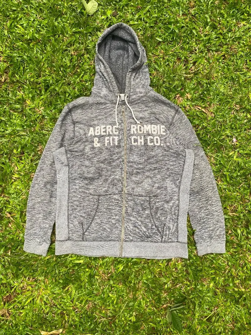 Abercrombie & Fitch Casual Hoody Pria gray photo 1