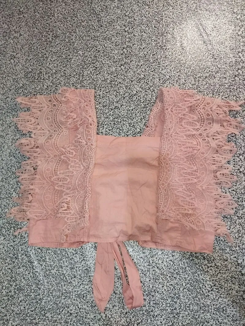 Vintage Crop top Wanita pink photo 1