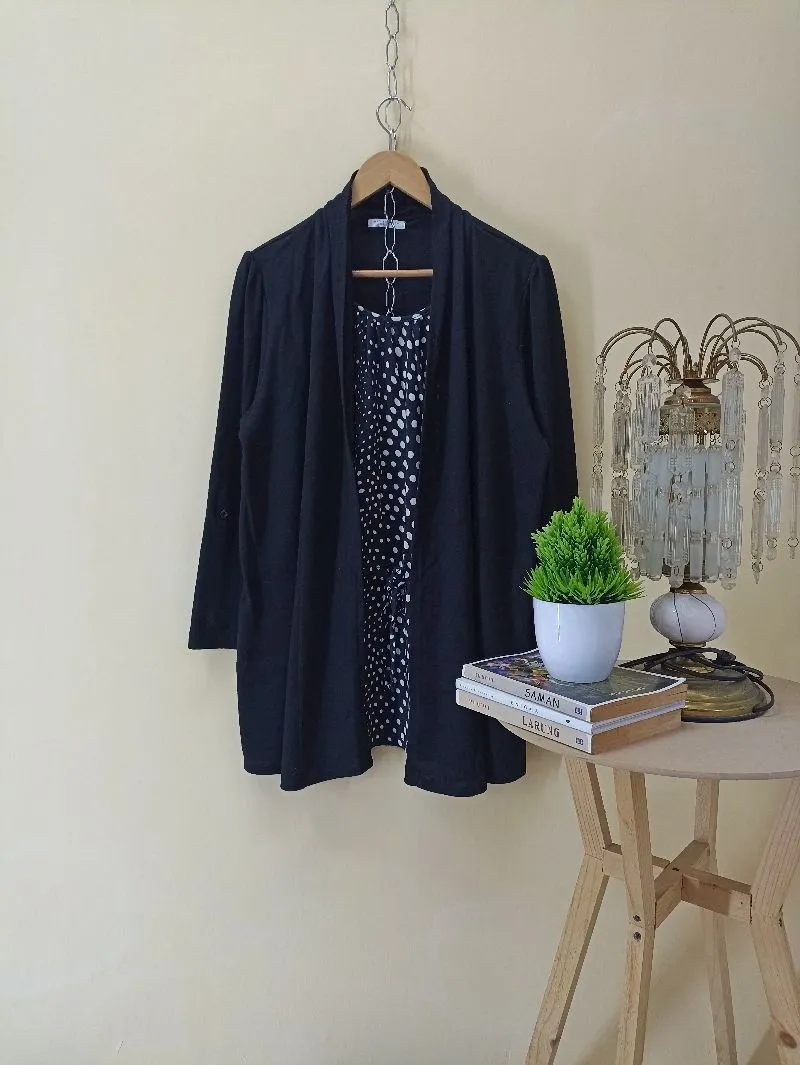 Japanese brand Luxury Minimalist Cardigan Wanita navy black photo 1