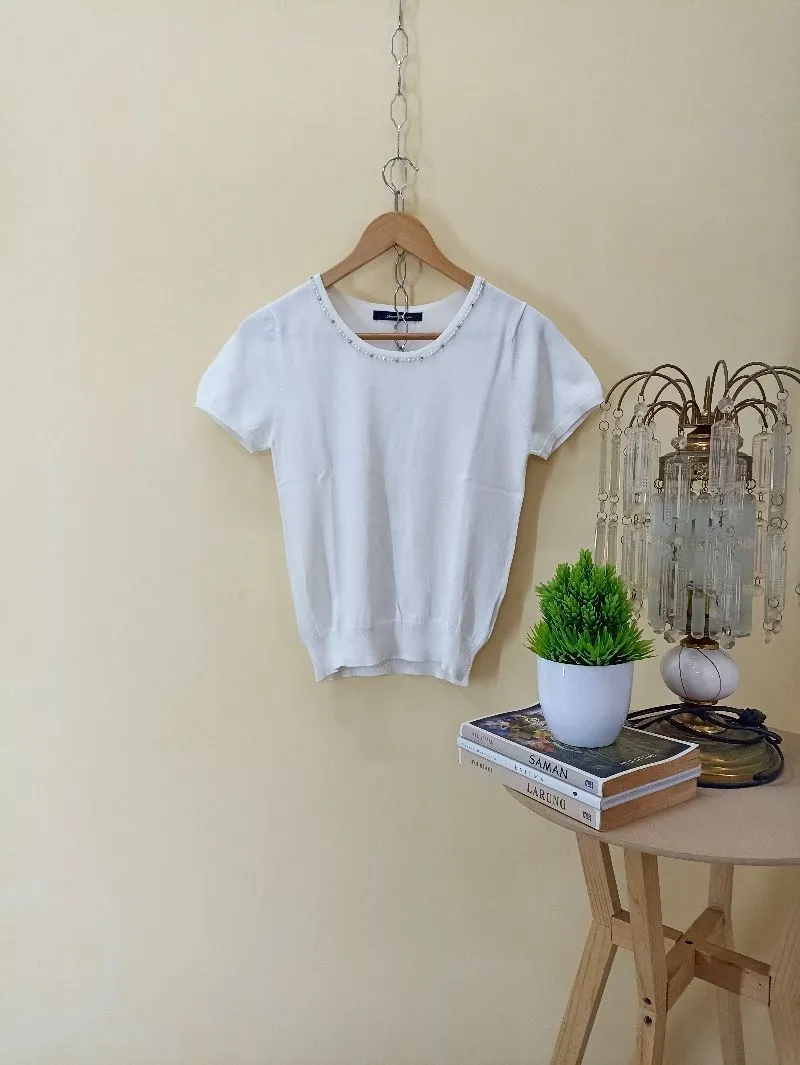 Japanese brand Vintage Luxury Blouse Wanita white photo 1